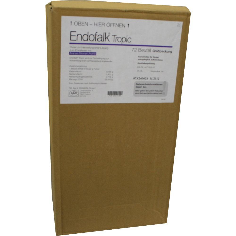 Brauner Karton mit Etikett von "Endofalk Tropic".