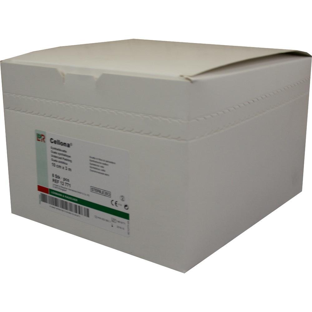 Ein wei&szlig;er Karton mit einem Etikett auf der Vorderseite.