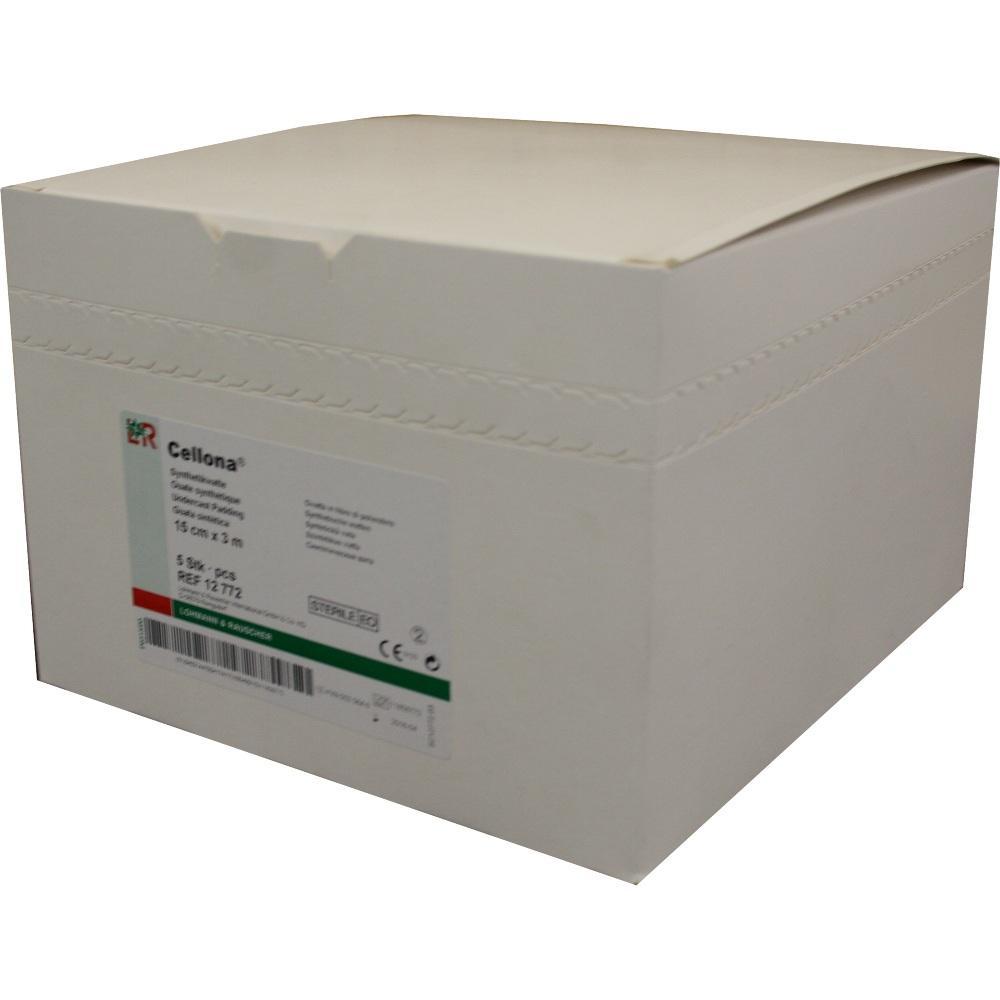 Ein wei&szlig;er Karton mit einem Etikett vorne.