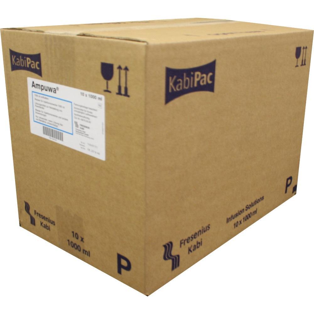 Ein gro&szlig;er, brauner Karton mit der Aufschrift "KabiPac" steht aufrecht.