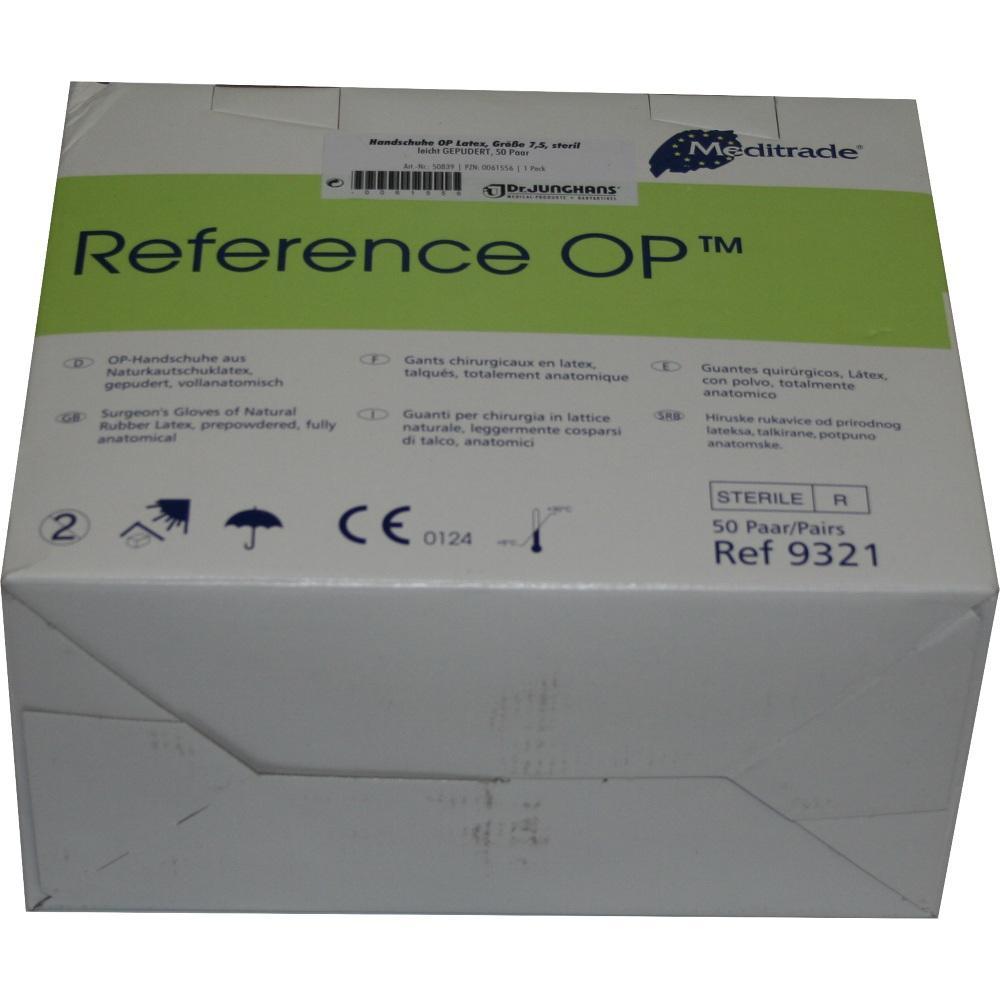 Eine Schachtel mit medizinischen OP-Handschuhen aus Latex.