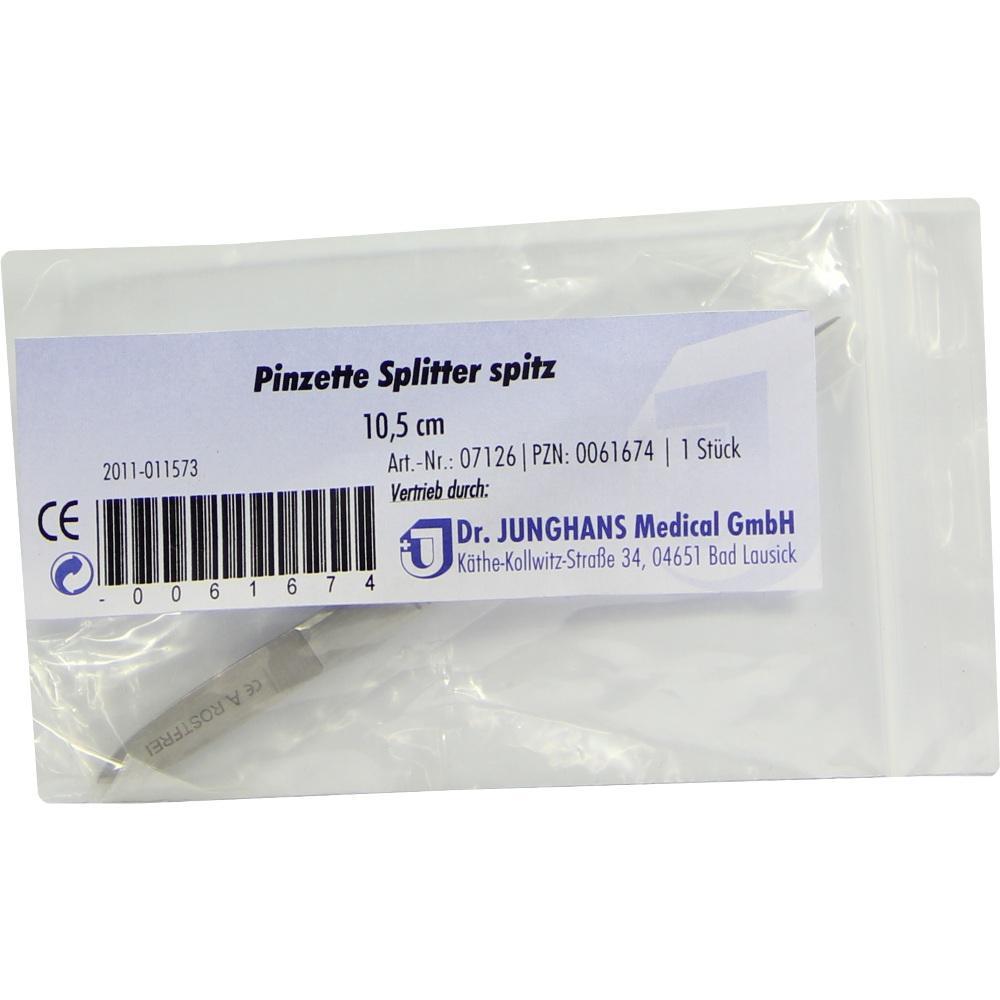 Eine verpackte spitze Pinzette f&uuml;r Splitterentfernung.