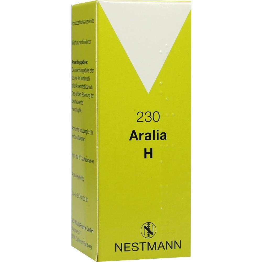 Gelbe Verpackung mit der Aufschrift "230 Aralia H" von Nestmann.