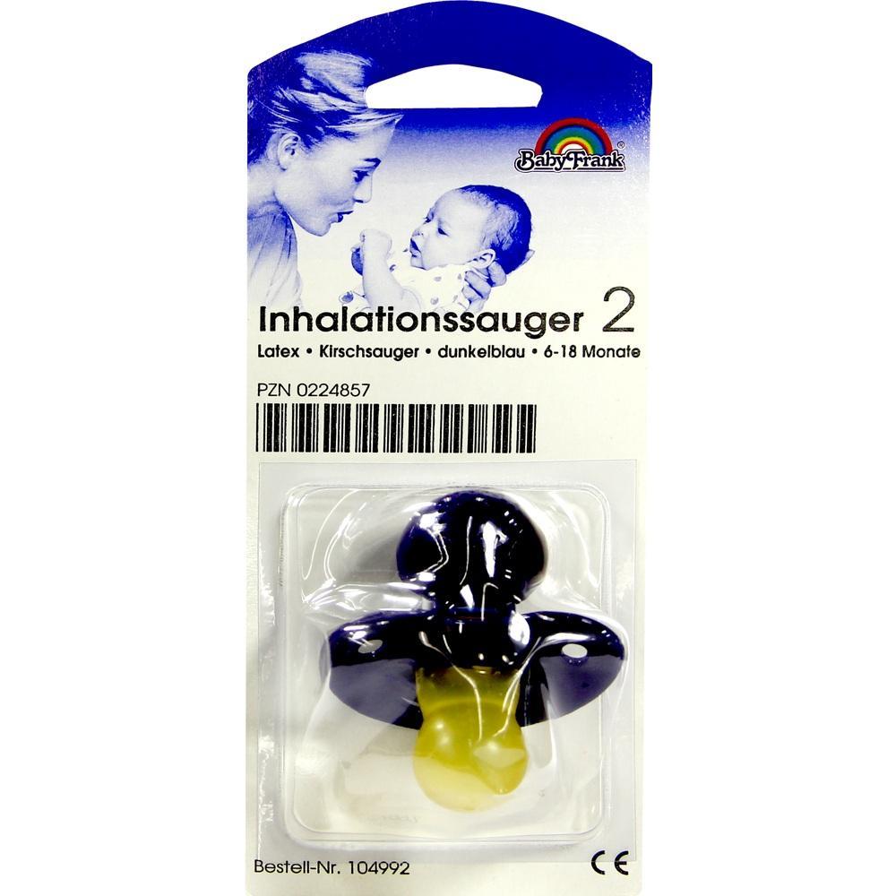 Verpackung mit einem dunkelblauen Inhalationssauger für Babys von 6-18 Monaten.