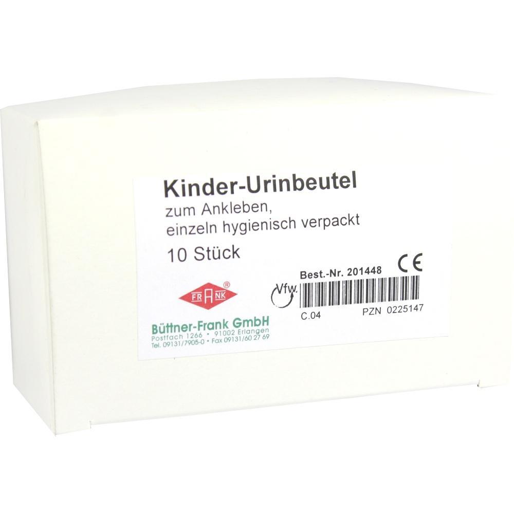 Eine weiße Schachtel mit Kinder-Urinbeuteln zum Ankleben, 10 Stück.