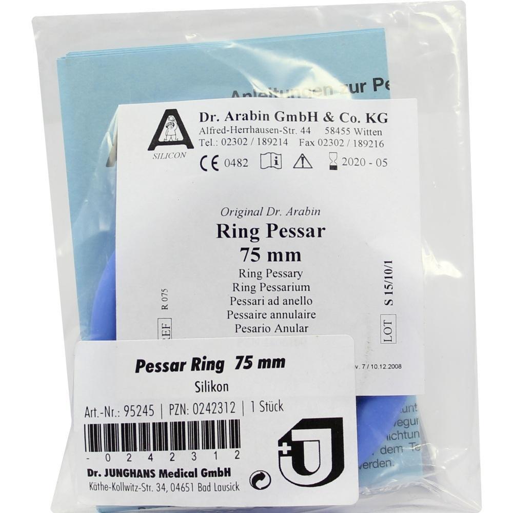 Eine Verpackung mit einem 75 mm Ringpessar aus Silikon.