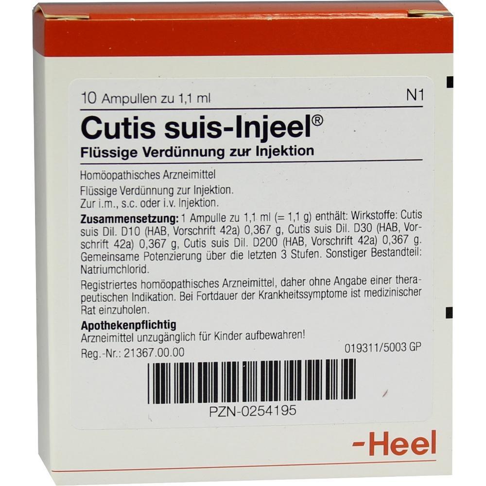 Verpackung von homöopathischen Ampullen zur Injektion mit Anweisungen auf der Vorderseite.