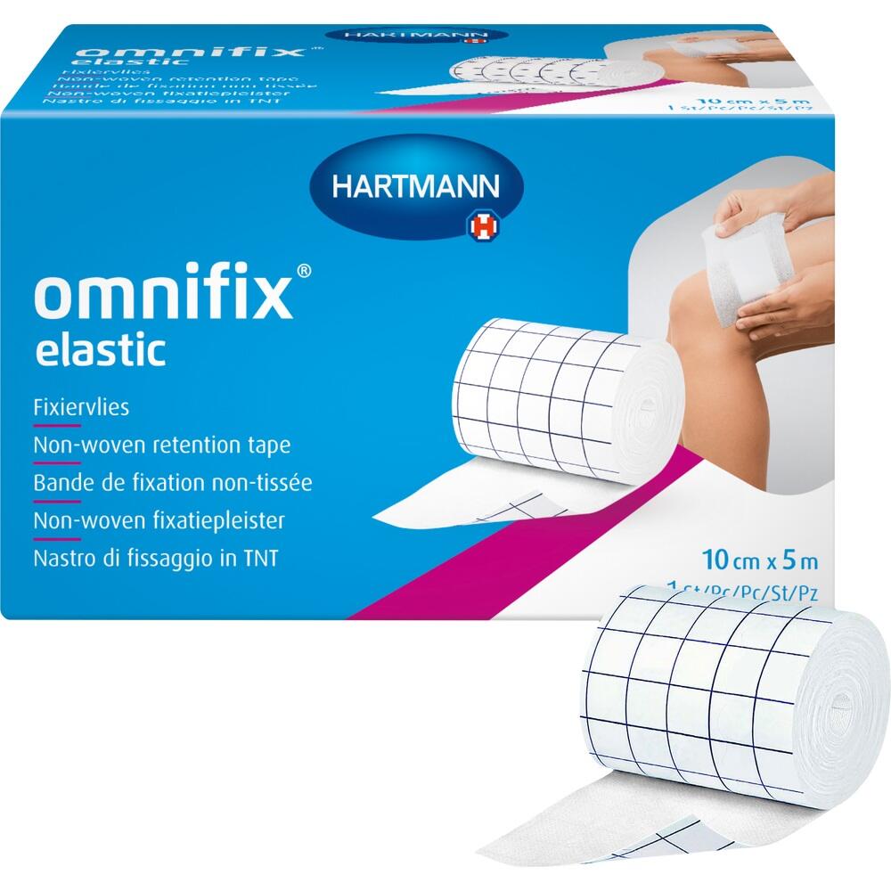 Eine Packung mit wei&szlig;em elastischem Fixierpflaster von Hartmann.