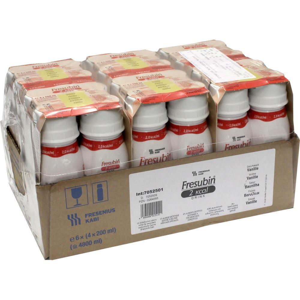Ein Karton enth&auml;lt zw&ouml;lf Flaschen Vanille-Fresubin-Drink.