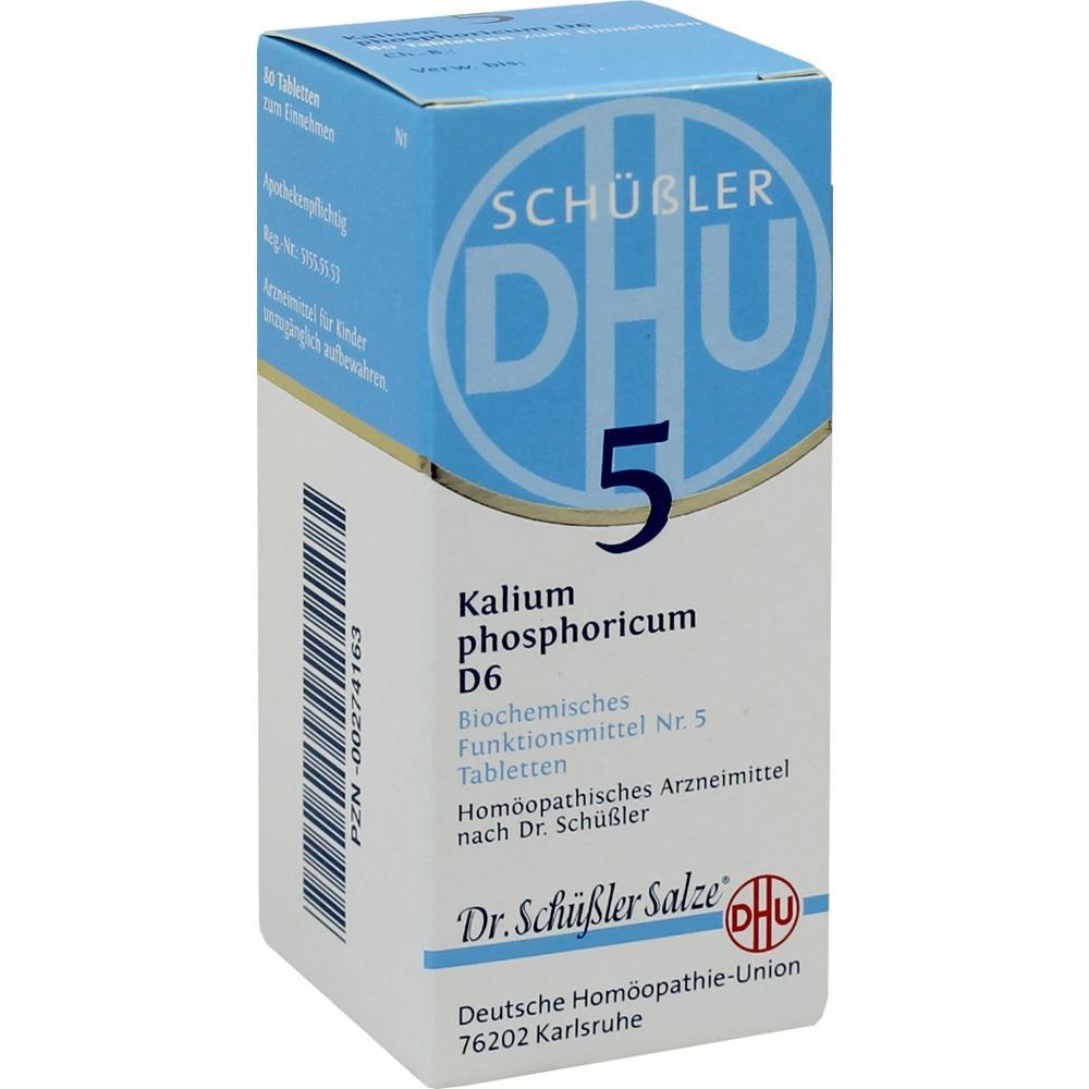 Eine Packung homöopathischer Tabletten von Schüßler Salz Nr. 5.