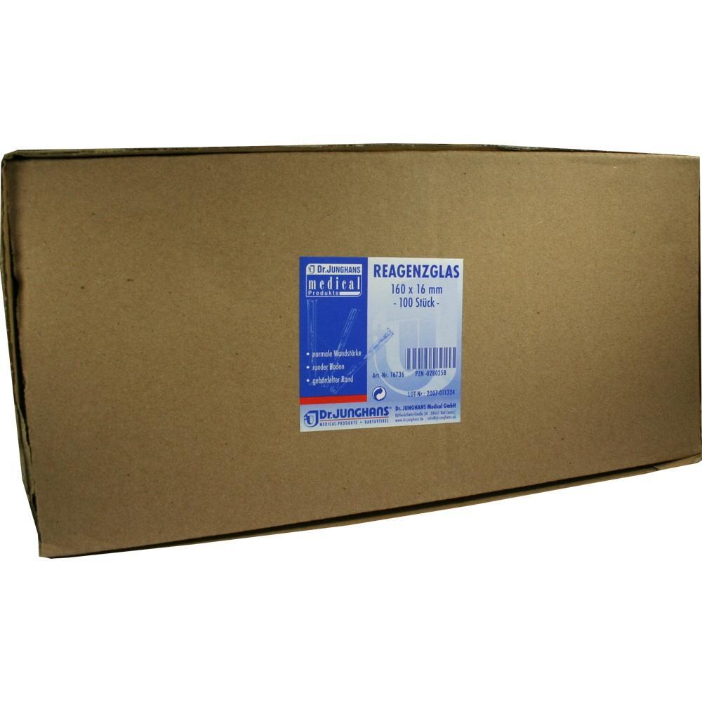 Ein großer Pappkarton mit einem Etikett für 100 Reagenzgläser.