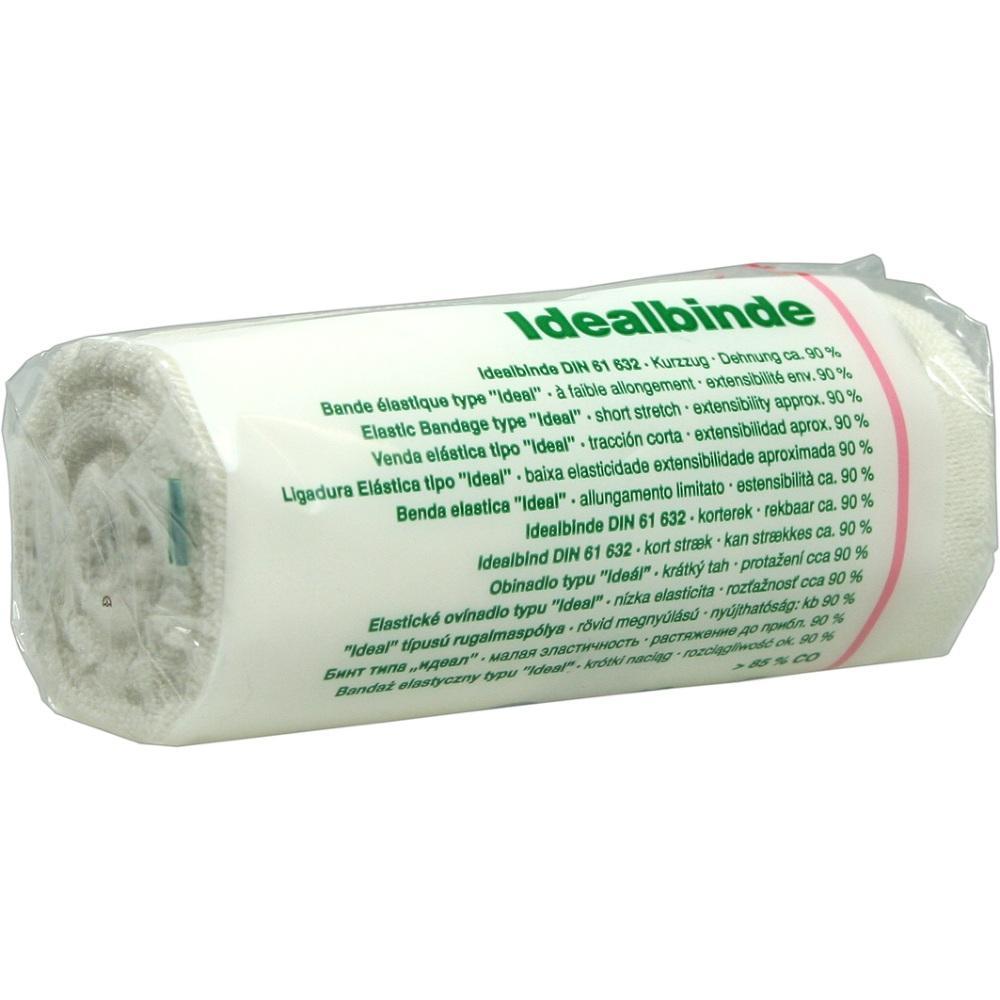 Eine wei&szlig;e, verpackte elastische Binde mit gr&uuml;nem Text auf der Verpackung.