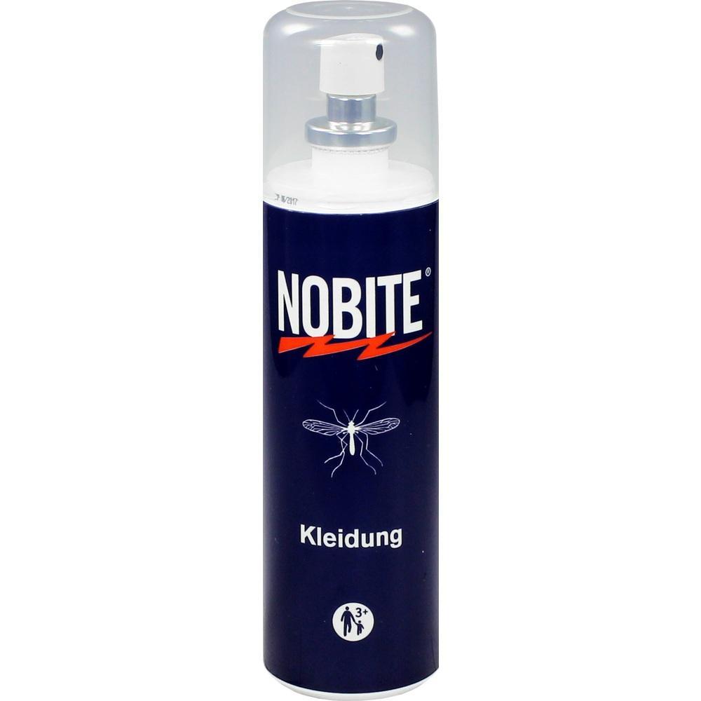 Spraydose mit Aufschrift "Nobite Kleidung" und Mückensymbol.