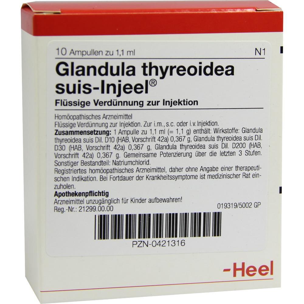 Eine Packung mit homöopathischen Injektionsampullen von Heel.