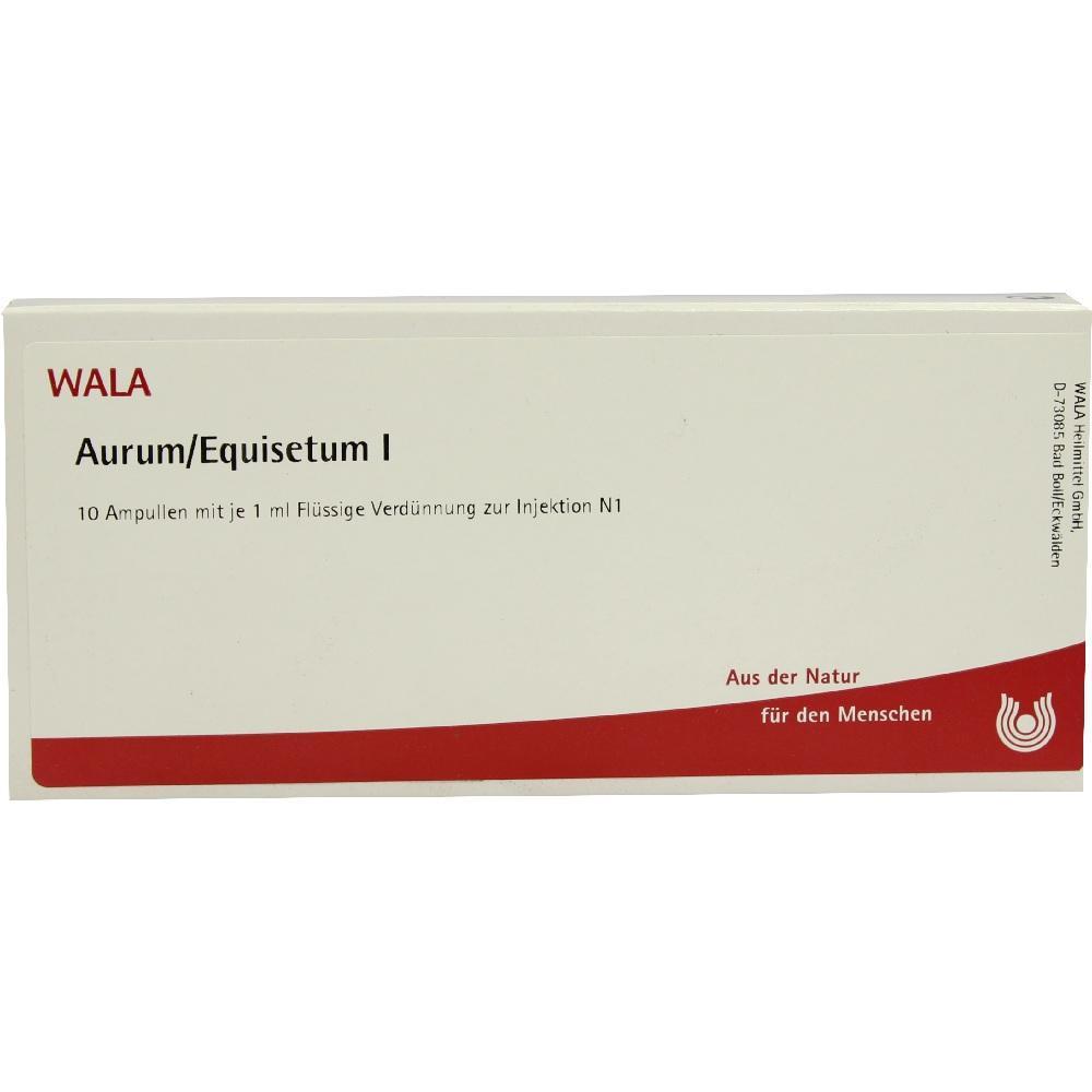 Wei&szlig;e Packung mit der Aufschrift "WALA Aurum/Equisetum I" und rotem Streifen unten.