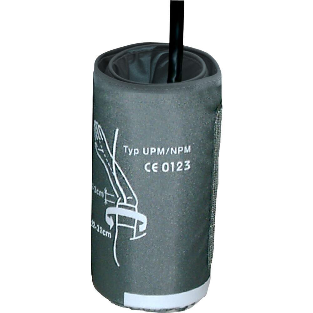 Das Bild zeigt eine aufgerollte Blutdruckmanschette mit einem Schlauch.