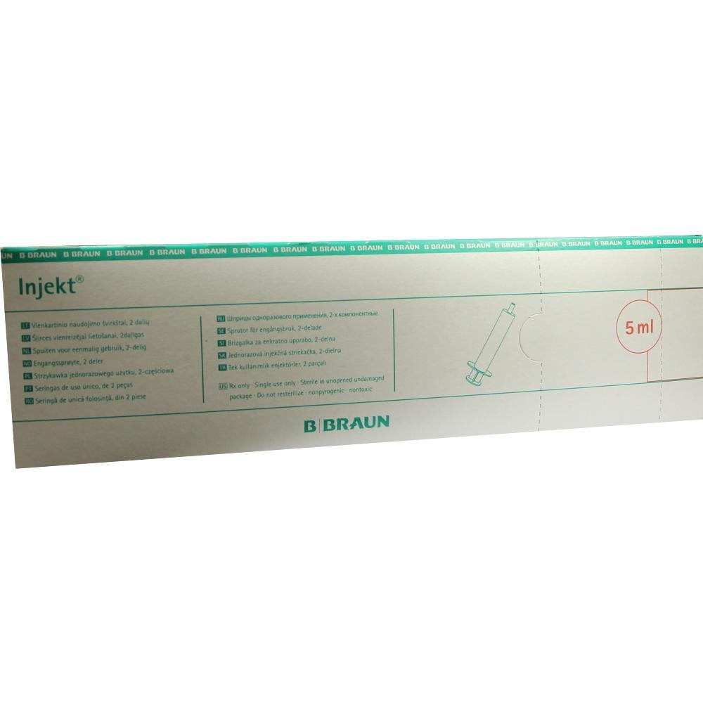 Eine Verpackung mit einer 5 ml Einwegspritze von B. Braun.