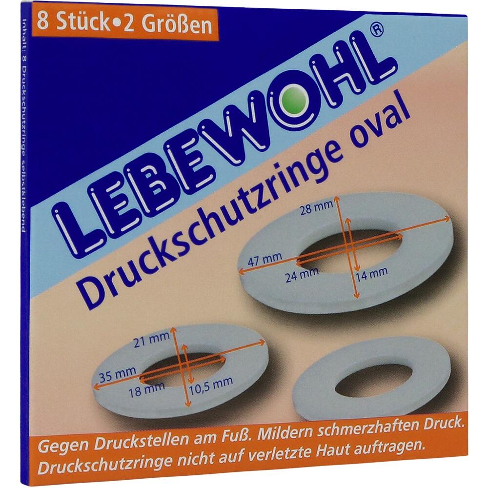 Verpackung mit ovalen Druckschutzringen gegen Druckstellen an den Füßen.