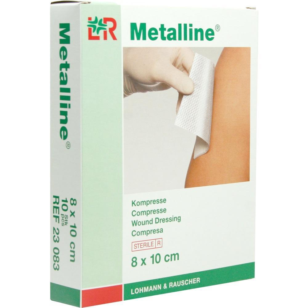 Eine Box mit sterilen Wundkompressen, Größe 8 x 10 cm.