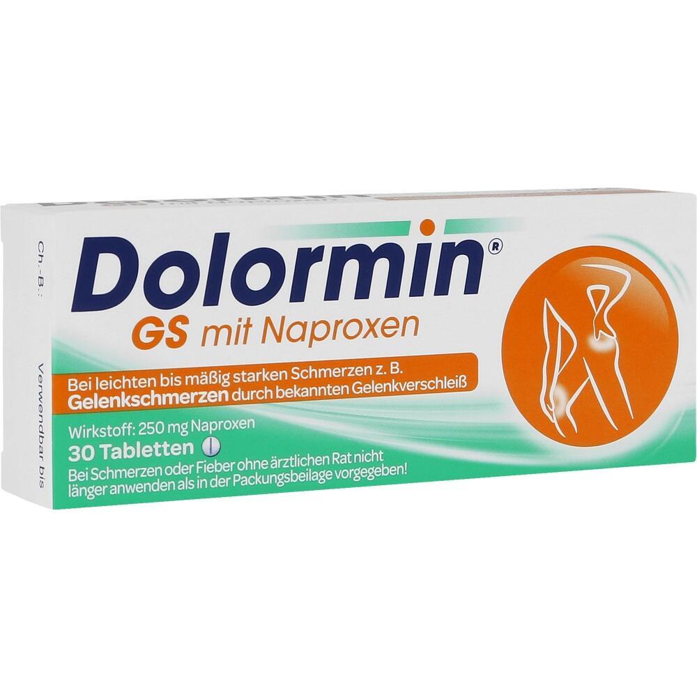 Packung Dolormin GS mit 30 Tabletten gegen leichte bis mäßige Gelenkschmerzen.