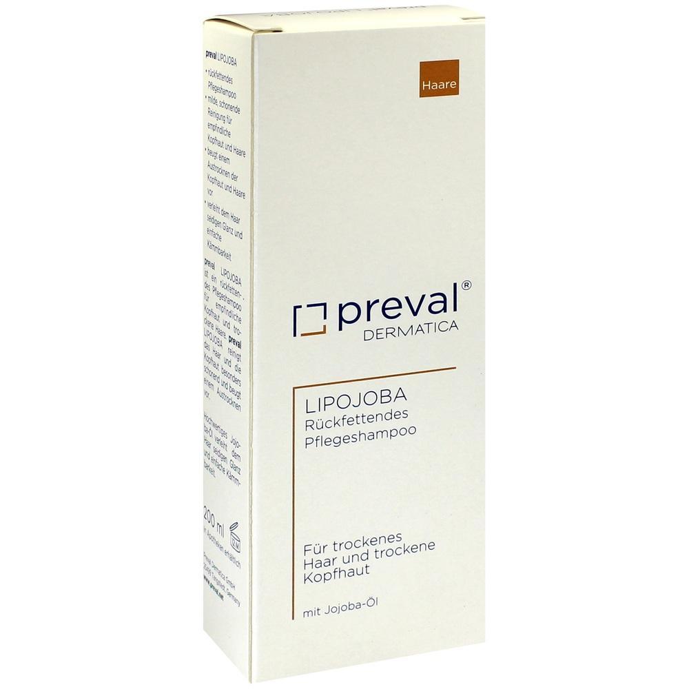 Eine weiße Shampoo-Schachtel mit blauer und brauner Schrift.