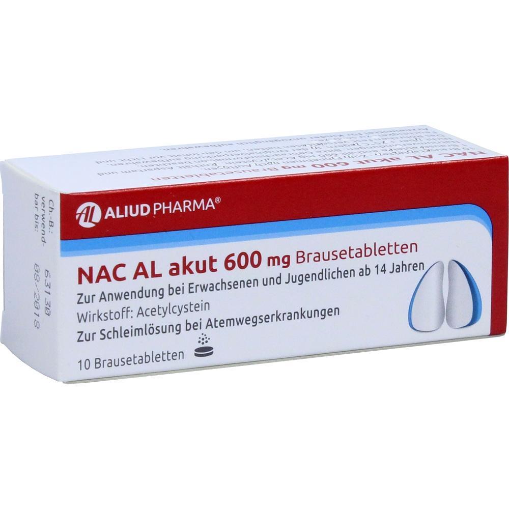 Packung mit Brausetabletten zur Schleiml&ouml;sung bei Atemwegserkrankungen.