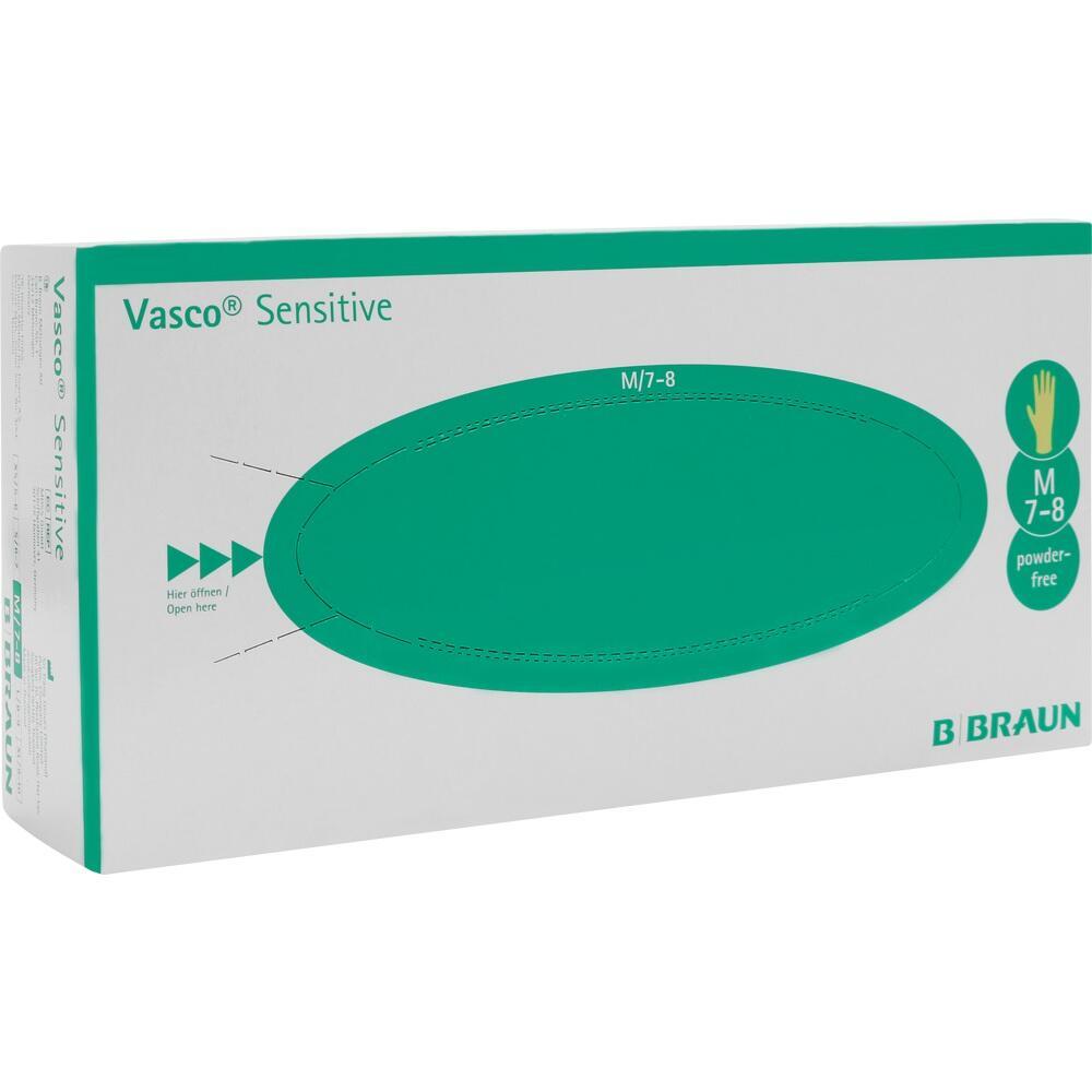 Eine gr&uuml;ne Verpackung f&uuml;r puderfreie Handschuhe der Gr&ouml;&szlig;e M/7-8.