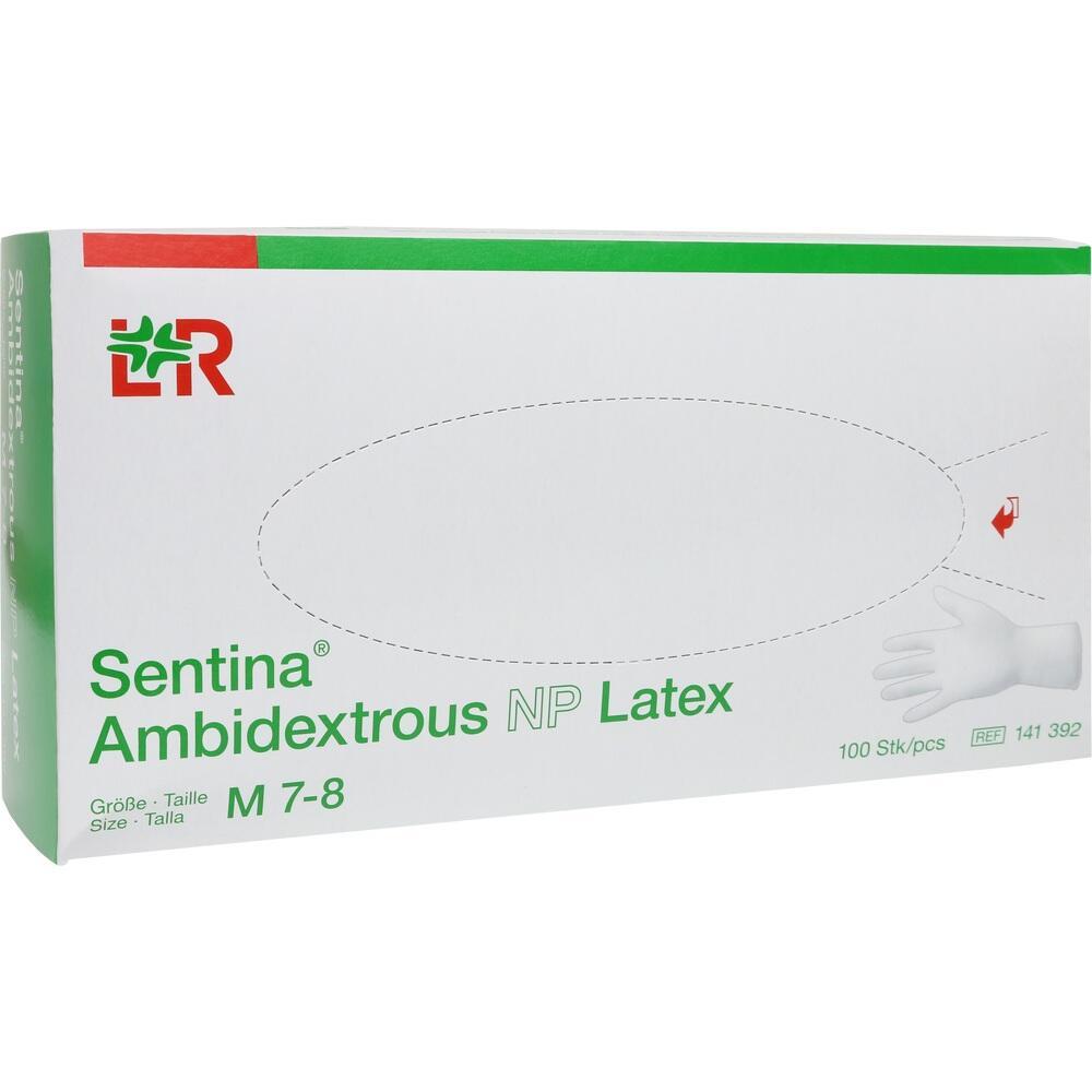 Eine Verpackung mit Latexhandschuhen in Gr&ouml;&szlig;e M.