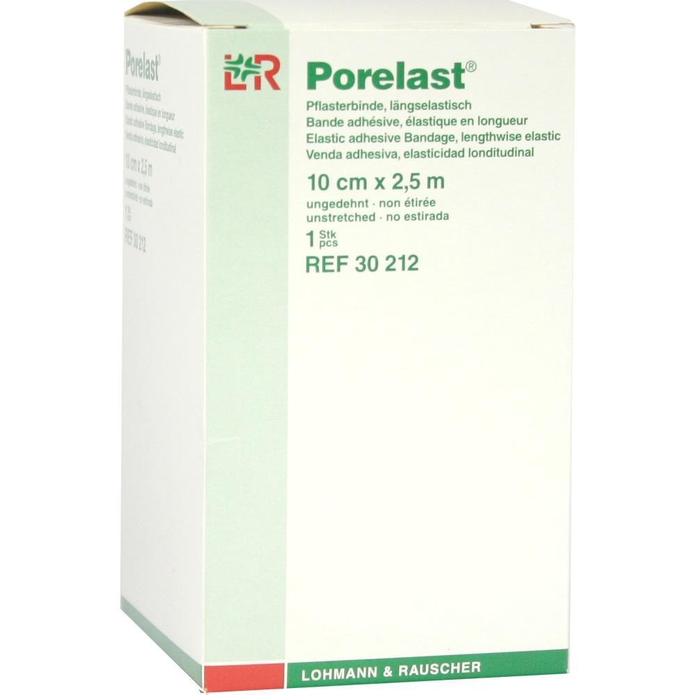 Eine Packung Porelast Pflasterbinde von Lohmann & Rauscher, 10 cm x 2,5 m.