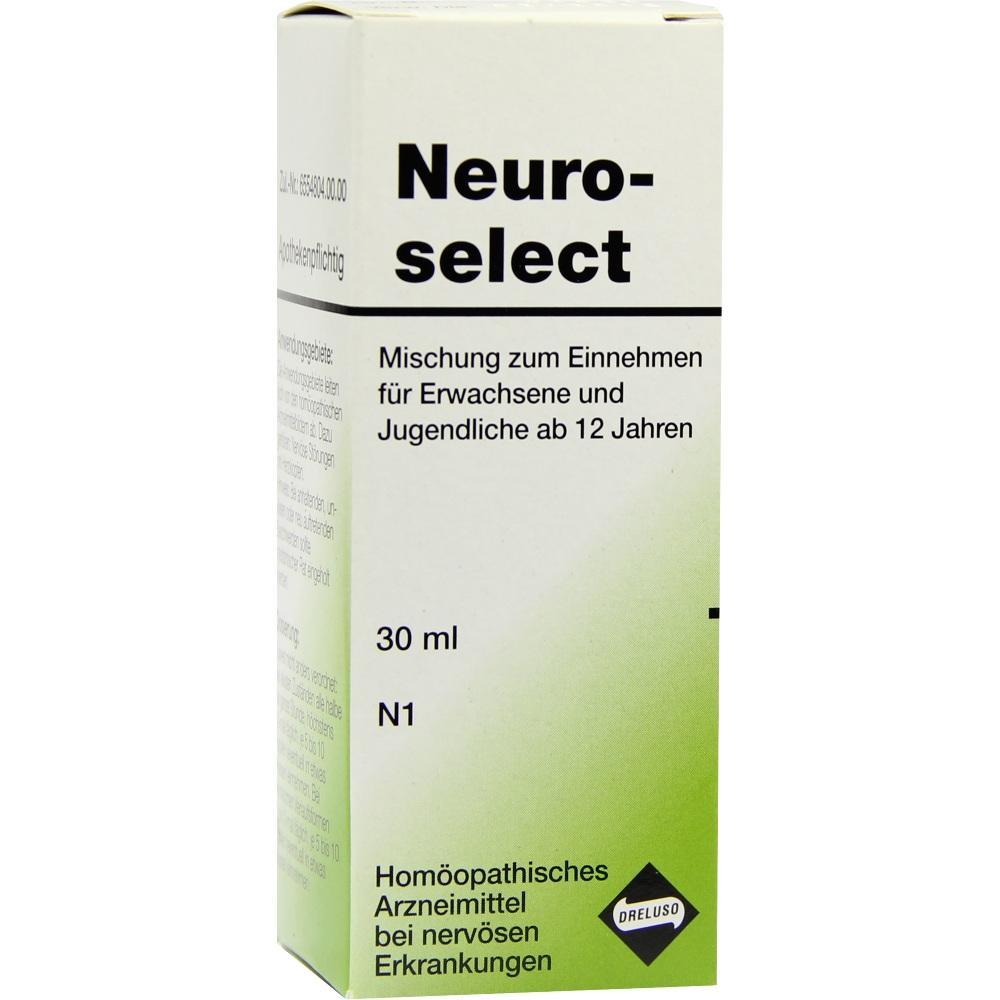 Eine Verpackung des hom&ouml;opathischen Mittels Neuroselect f&uuml;r nerv&ouml;se Erkrankungen.