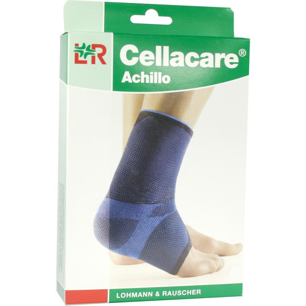 Verpackung f&uuml;r eine blaue Kn&ouml;chelbandage mit der Aufschrift "Cellacare Achillo".