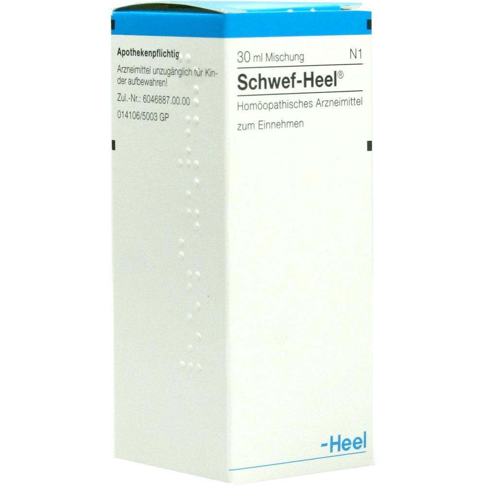 Weiße Apothekenverpackung mit der Aufschrift "Schwef-Heel".