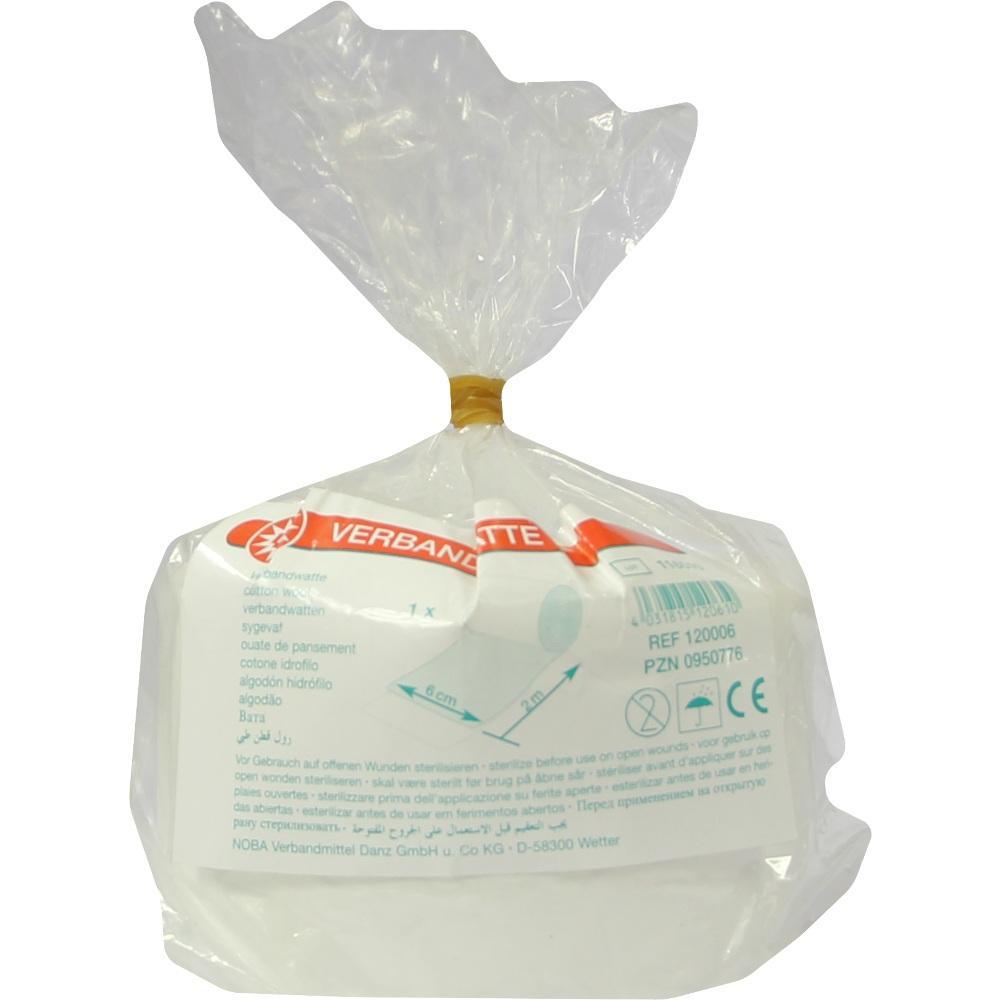 Verbandmittel in einem durchsichtigen Kunststoffbeutel verpackt.