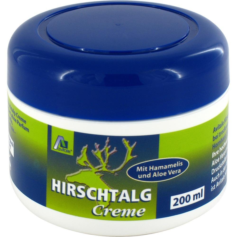 Eine blaue Dose mit Hirschtalgcreme, enthält 200 ml.