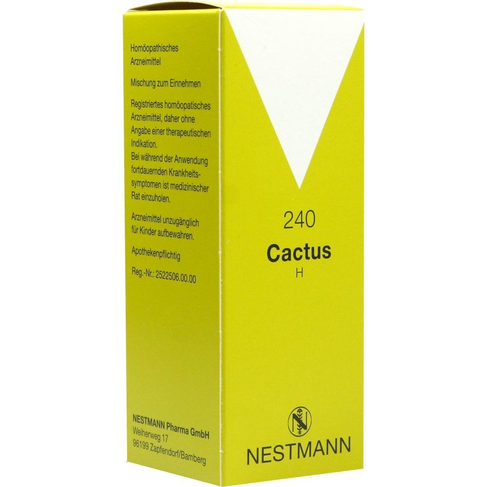 Gelbe Verpackung einer hom&ouml;opathischen Arznei f&uuml;r die Einnahme, auf der "Cactus" steht.