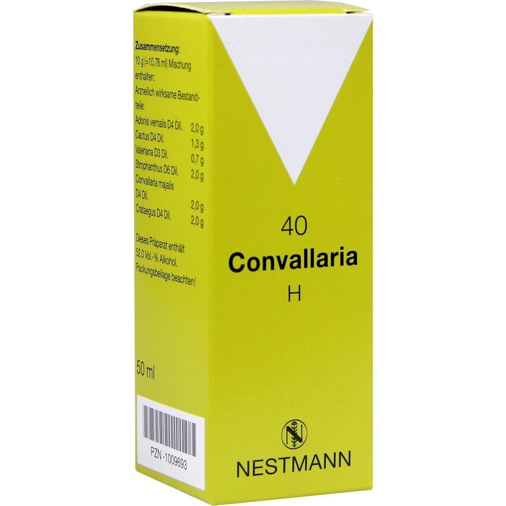 Gelbe Verpackung mit dem Text "Convallaria H" und Inhaltsstoffen.