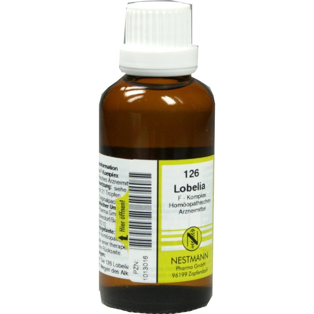 Braune Flasche mit wei&szlig;em Deckel und gelbem Etikett von hom&ouml;opathischem Arzneimittel.