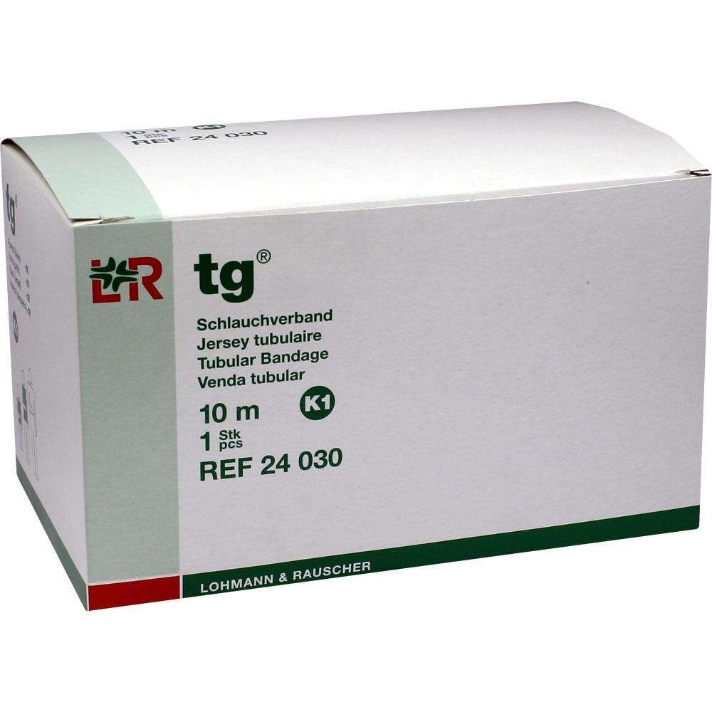 Wei&szlig;e Verpackung mit der Aufschrift "Schlauchverband" und weiteren Details auf der Vorderseite.