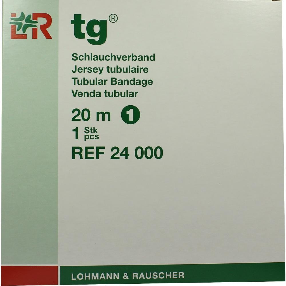 Verpackung eines Schlauchverbands, 20 Meter lang, der Marke Lohmann & Rauscher.