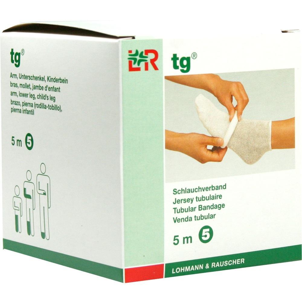 Verpackung eines Schlauchverbandes mit Bild einer Hand, die den Verband anlegt.