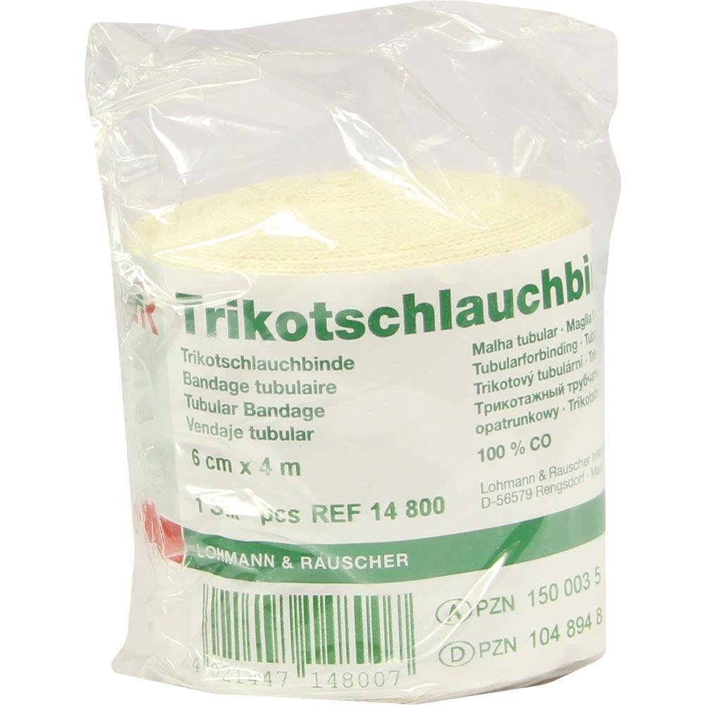 Eine Packung mit einer Trikotschlauchbinde, die in Plastik verpackt ist.