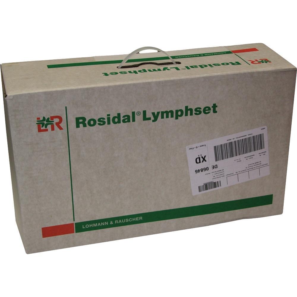 Ein Karton mit der Aufschrift "Rosidal Lymphset" und einem Tragegriff.