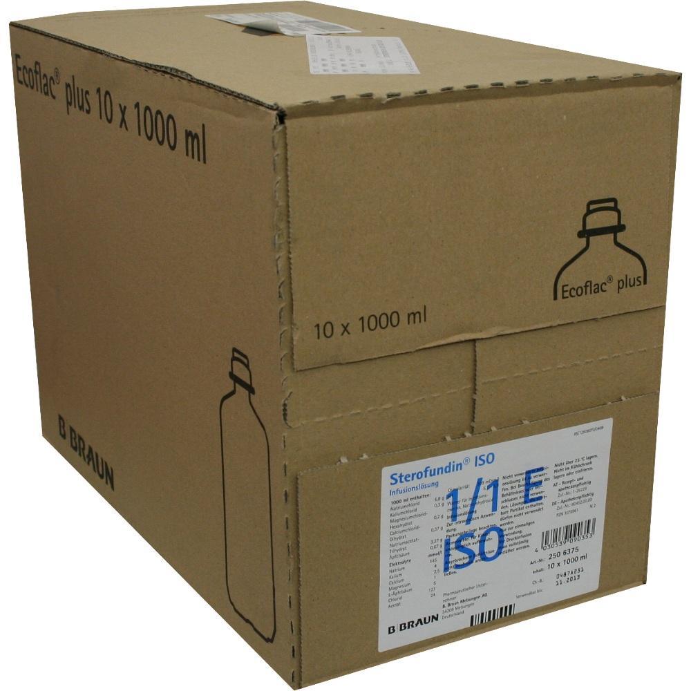 Ein brauner Karton mit der Aufschrift "10 x 1000 ml Ecoflac plus".