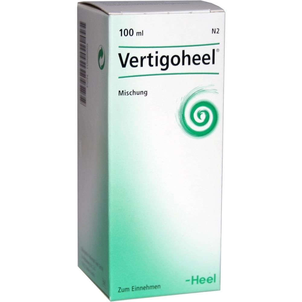 Eine grüne und weiße Packung mit der Aufschrift "Vertigoheel".