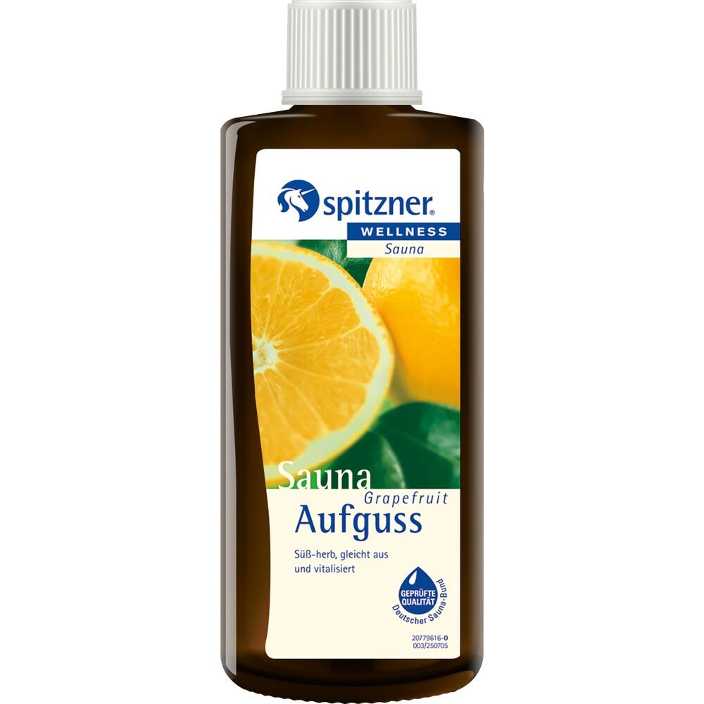 Braune Flasche mit Grapefruit-Saunaaufguss von Spitzner Wellness.
