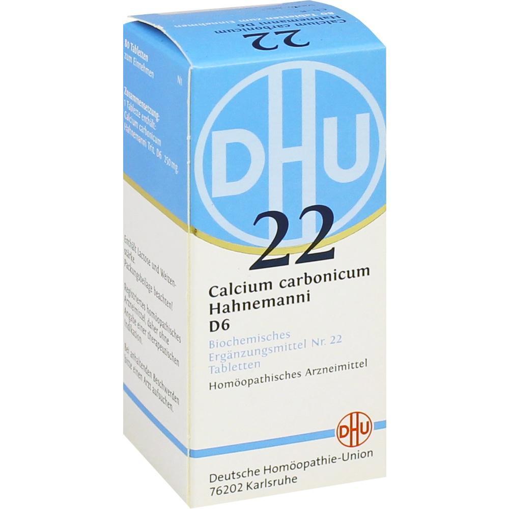 Eine Packung homöopathischer Tabletten von DHU mit der Nummer 22.