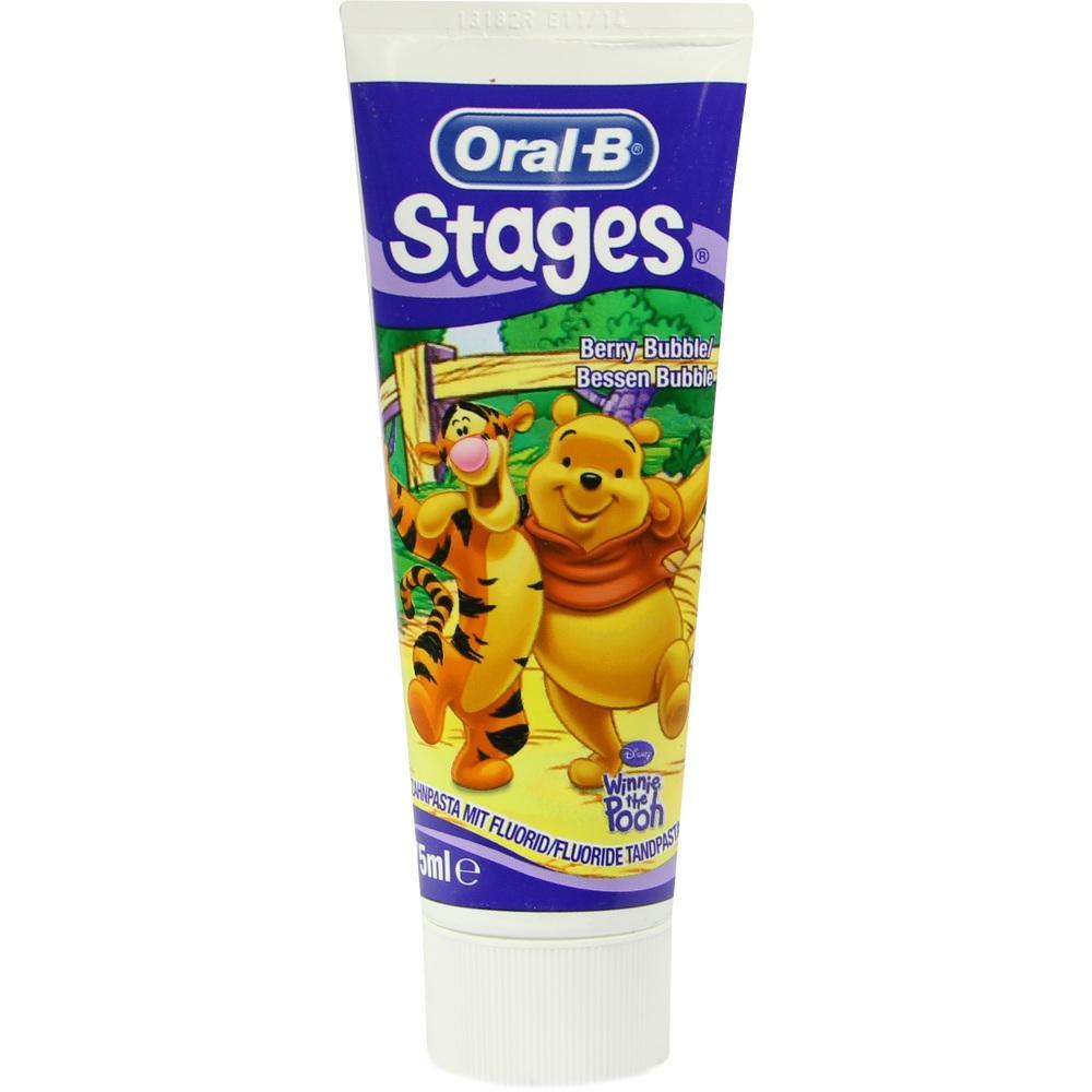 Eine bunte Zahnpastatube mit Winnie Puuh und Tigger darauf.