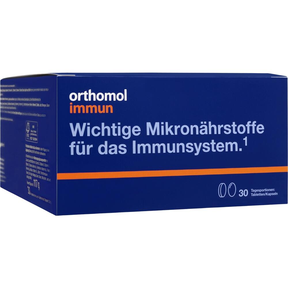 Eine blaue Packung mit dem Text "Wichtige Mikronährstoffe für das Immunsystem".