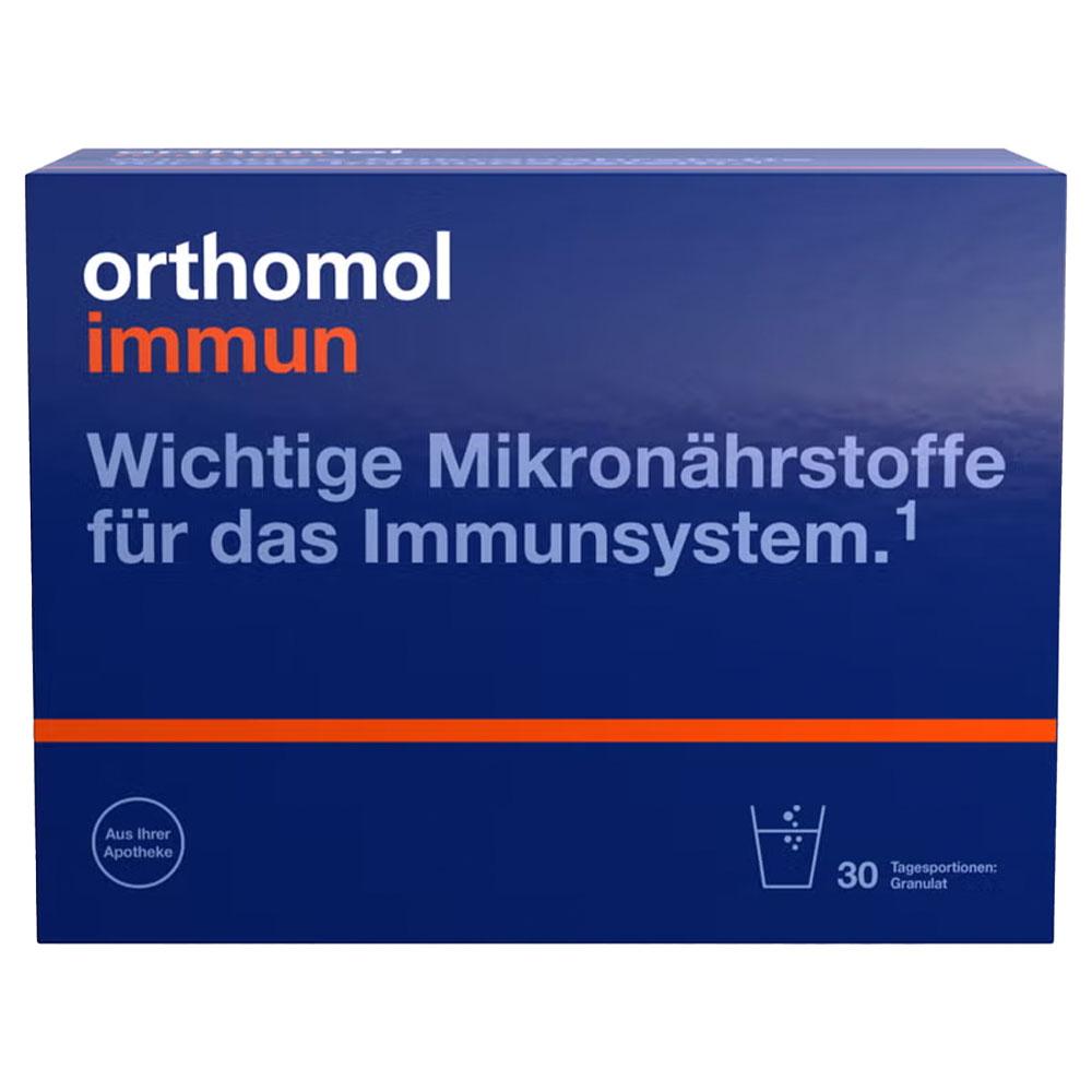 Eine blaue Packung mit Mikronährstoffen für das Immunsystem.