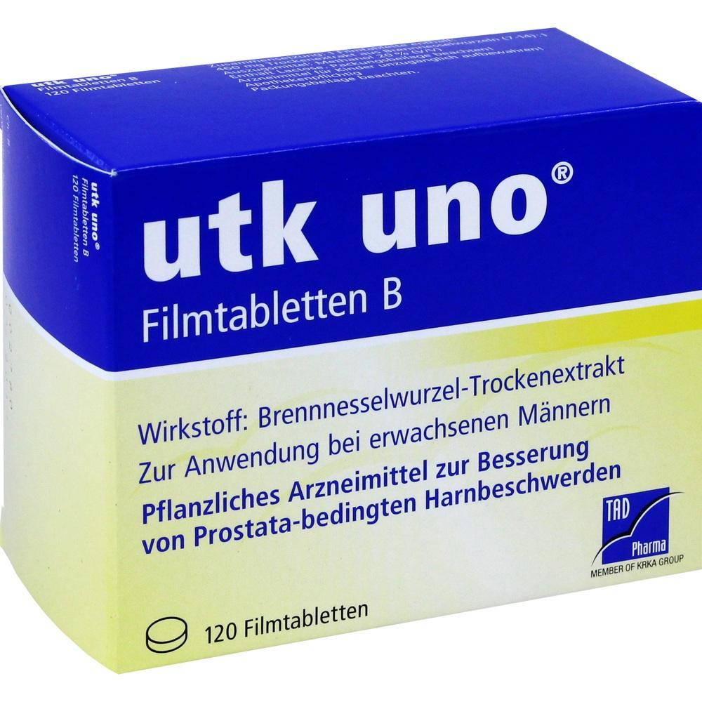 Eine Medikamentenverpackung mit Brennnesselextrakt gegen Prostatabeschwerden.